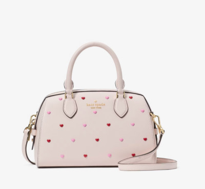 Kate Spade Madison Heart Studs Small Dolly Duffle Powdered Sugar KK211 SOLD OUT