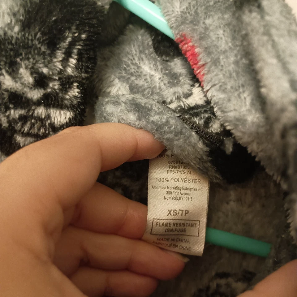 星球大战男孩 XS 码毛绒长袍灰色达斯·维德风暴部队印花绑带腰 — 第 4/4 张图片