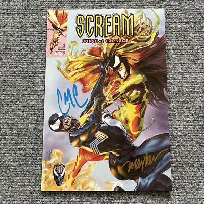 SCREAM: CURSE OF CARNAGE 1 Variant Cover Double Signed Mayhew Chapman Autograph
