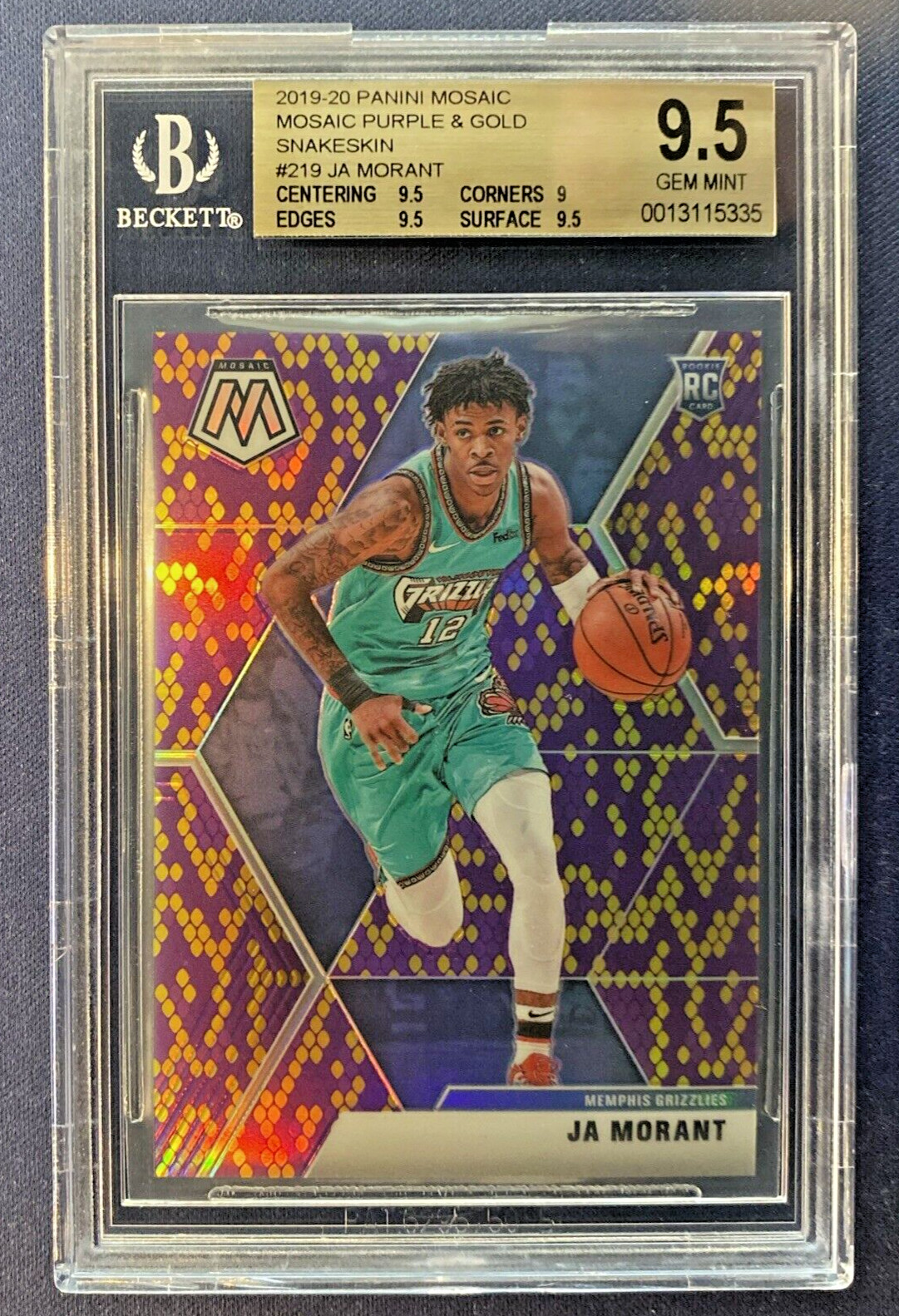 BGS 9.5: Panini Mosaic Ja Morant Purple & Gold Snakeskin /20