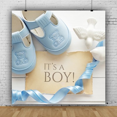 New Baby Boy Blue Shoes Photography Backdrop Xmas Photo Studio