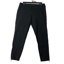 Eileen Fisher Black Pull On Pants Women Small Ankle Zipper Rayon Nylon Spandex