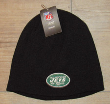 New York Jets Reebok NFL Team Black Cuffless Beanie Winter Knit hat cap Men's