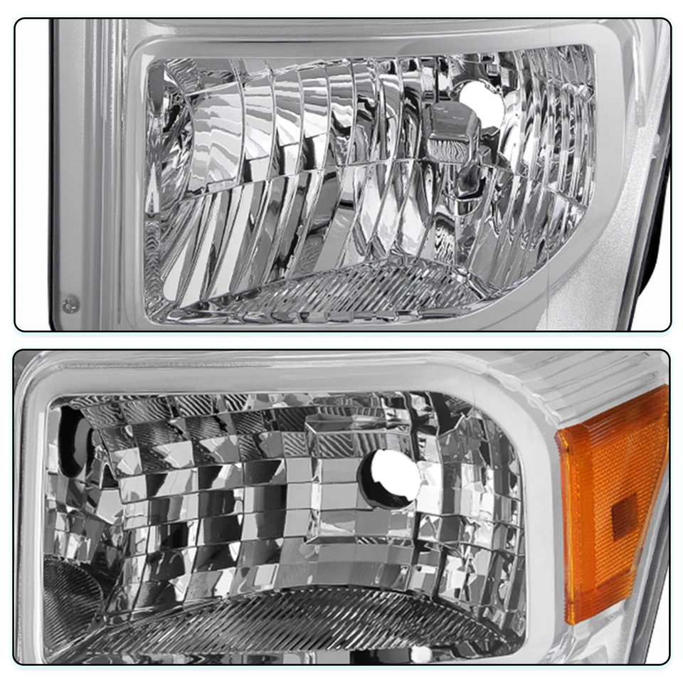 Для 2011-2016 Ford F250 F350 F450 F550 Super Duty SD хромированные фары лампы L + R - Изображение 4 из 4