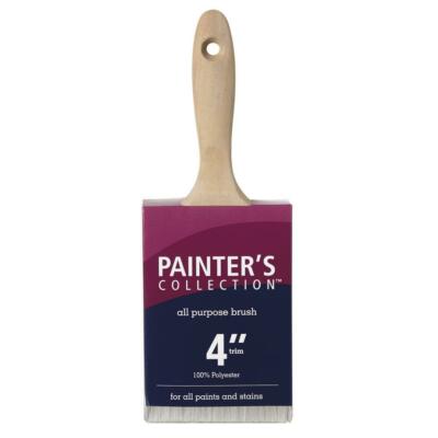 4'' Trim Brush 100% Polyester All Paint Purpose Latex & Oil Pro Contractor Grade