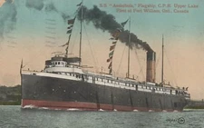 ZAYIX Great Lakes Steamer S.S "Assiniboia," Flagship, C.P.R. Upper Lake Divided