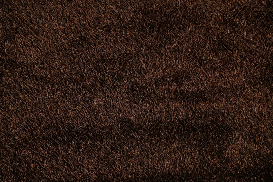 Thick-Plush Modern Shaggy Solid Oriental Area Rug Dark Brown Hand-Tufted 5x7 New - Image 4 of 4