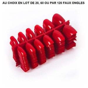Détails Sur Faux Ongles Rouge Capsules Tips A Coller Nail Art Manucure Man912
