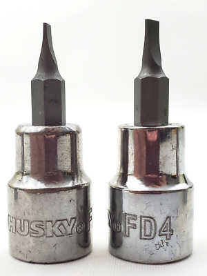 #ad #ad Lot of 2 Husky FD4 Slotted 4 mm Bit Sockets 3 8quot; Drive $12.99