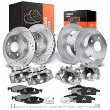 New Drilled Brake Rotor & Pads + Caliper for WJ Jeep Grand Cherokee Front & Rear