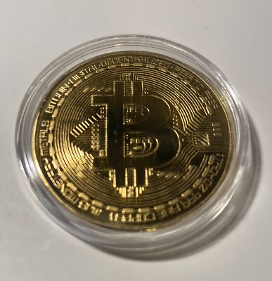 New Gold Plated Bitcoin Collector Coin in Plastic Case | eBay