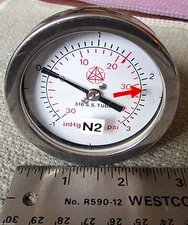3” 316 Stainless Steel -30Hg - 45PSI Pressure Gauge Swagelok VCR Fittings Vacuum