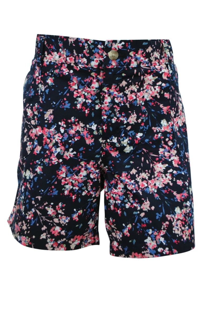Lee Riders Womens Twill Bermuda Shorts Floral Print Navy Plus Size