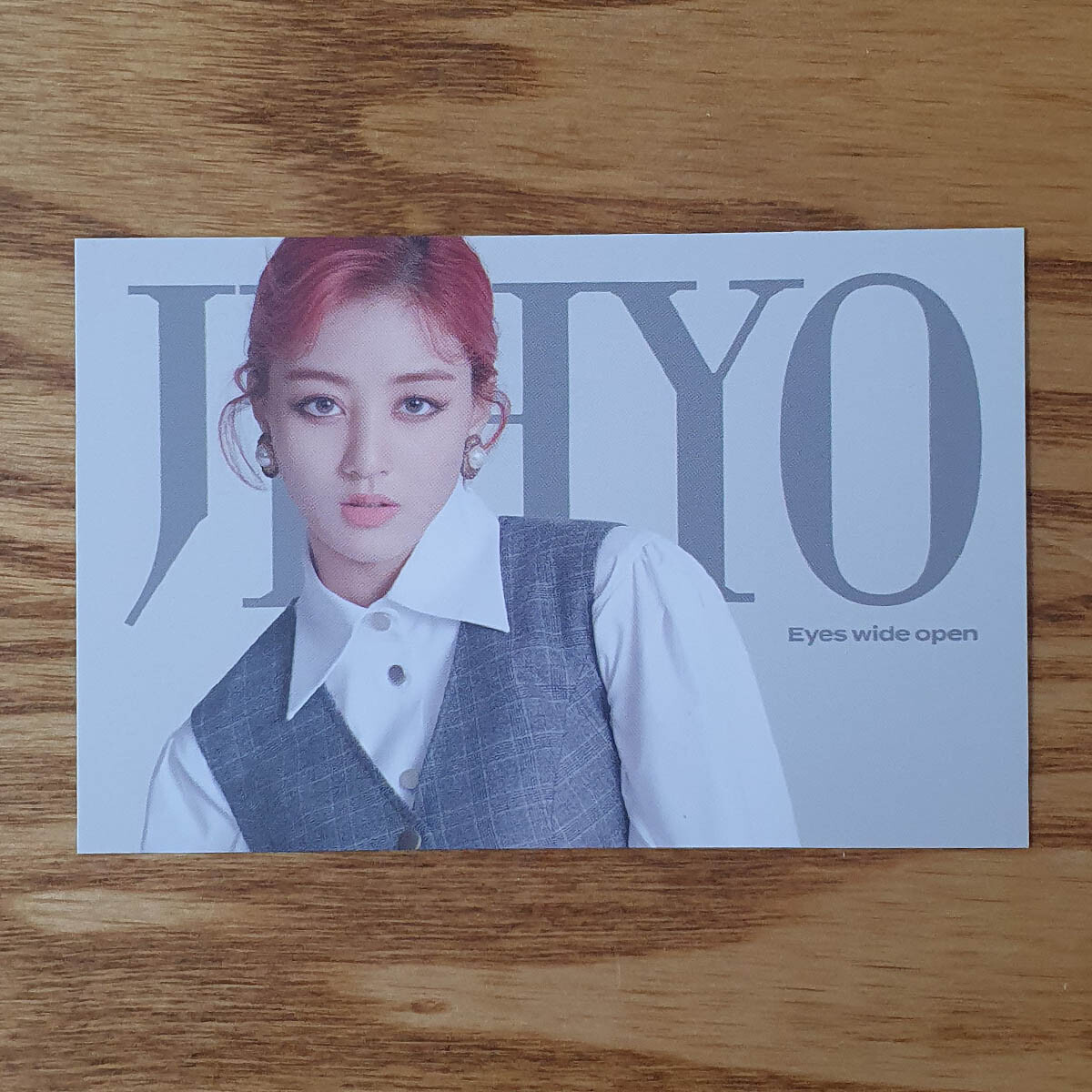 Jihyo Official Message Card Twice 2nd Album Eyes Wide Open Genuine