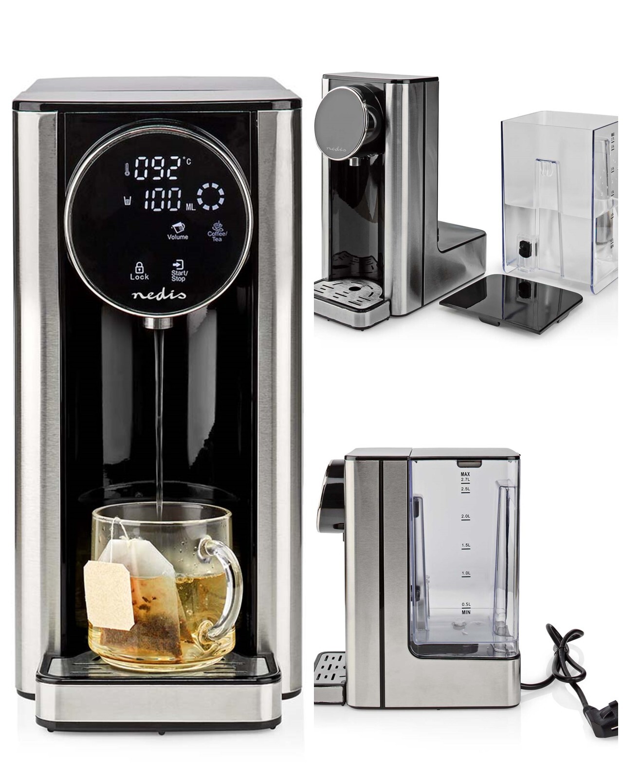 Théière électrique pour vos moments thé en famille avec distributeur d'eau chaude 2,7L