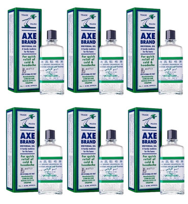 6x Axe Brand Universal Medicated Oil 56ml Cold Headache Insect Bites Relief
