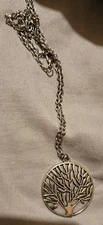Silver Tone Tree Of Life Necklace