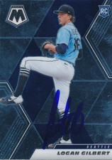 2021 Panini Mosaic #287 Logan Gilbert Signed Rookie Card Auto Seattle Mariners. rookie card picture