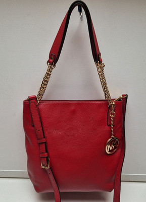 Michael Kors Tasche Jet Set Chain Schulter-Umhängetasche Satchel Leder Rot #3212