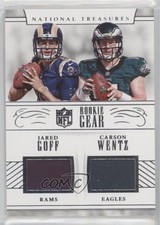 2016 National Treasures Rookie NFL Gear Combo 81/99 Carson Wentz Jared Goff 0b2