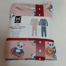Member's Mark Girls 4 Piece Organic Cotton Pajama Set Size 8