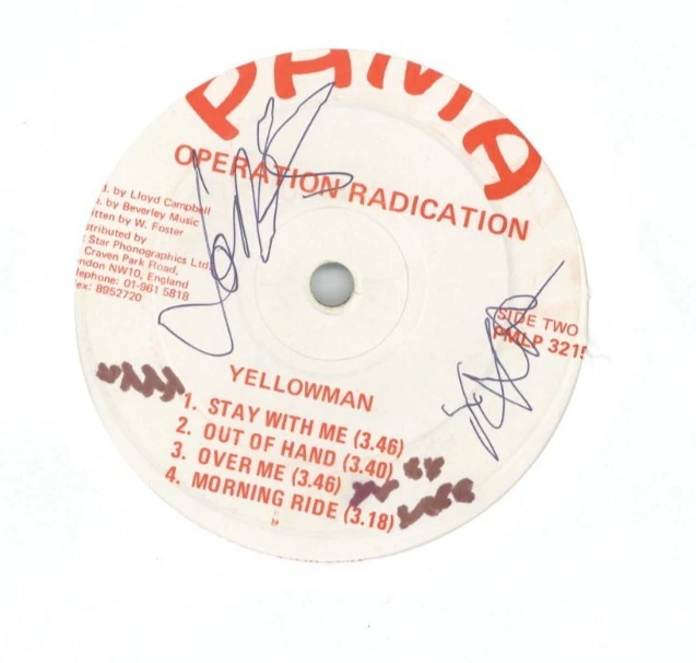 " OPERATION RADICATION." yellowman. PAMA 10in 1982. - Image 3 of 4