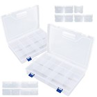 New Listing2pcs Fishing Tackle Box Boxes Organizer with Removable Dividers Clear