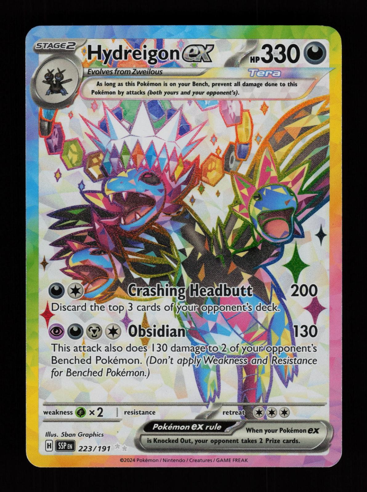 Hydreigon ex 223/191 Holo Ultra Rare Surging Sparks Pokemon Cards