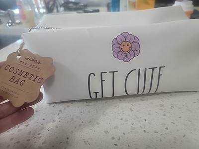 Rae Dunn GET CUTE. 9x4x4 Cosmetic Bag BNWT 