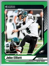 2024 Donruss Jake Elliott Press Proof Green #177 Philadelphia Eagles