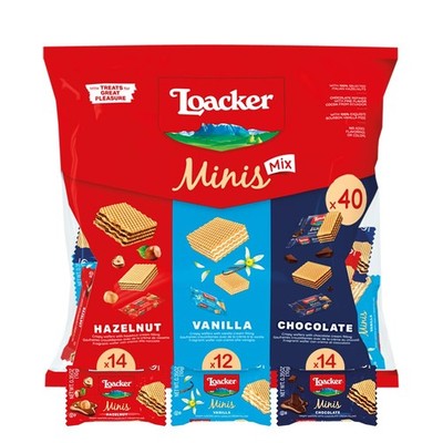 Loacker Minis Wafer Variety Pack Cream Filled Wafer Cookies NONGMO 40count