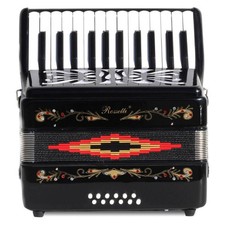 Rossetti 25-Key Piano Accordion 12 Bass Buttons Black 2512-BK