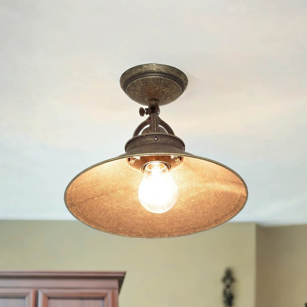 Exklusive Deckenleuchte Schwenkbar Aus Messing Antik Industrie Vintage Lampe-image