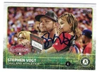 2015 TOPPS STEPHEN VOGT ATHLETICS GUARDIANS AUTOGRAPHED SIGNED BASEBALL CARD