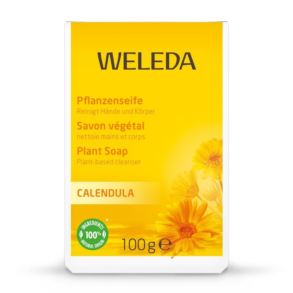 Weleda Soap with Calendula, Natural Soap, Sensitive 100 g (Pack of 1), White