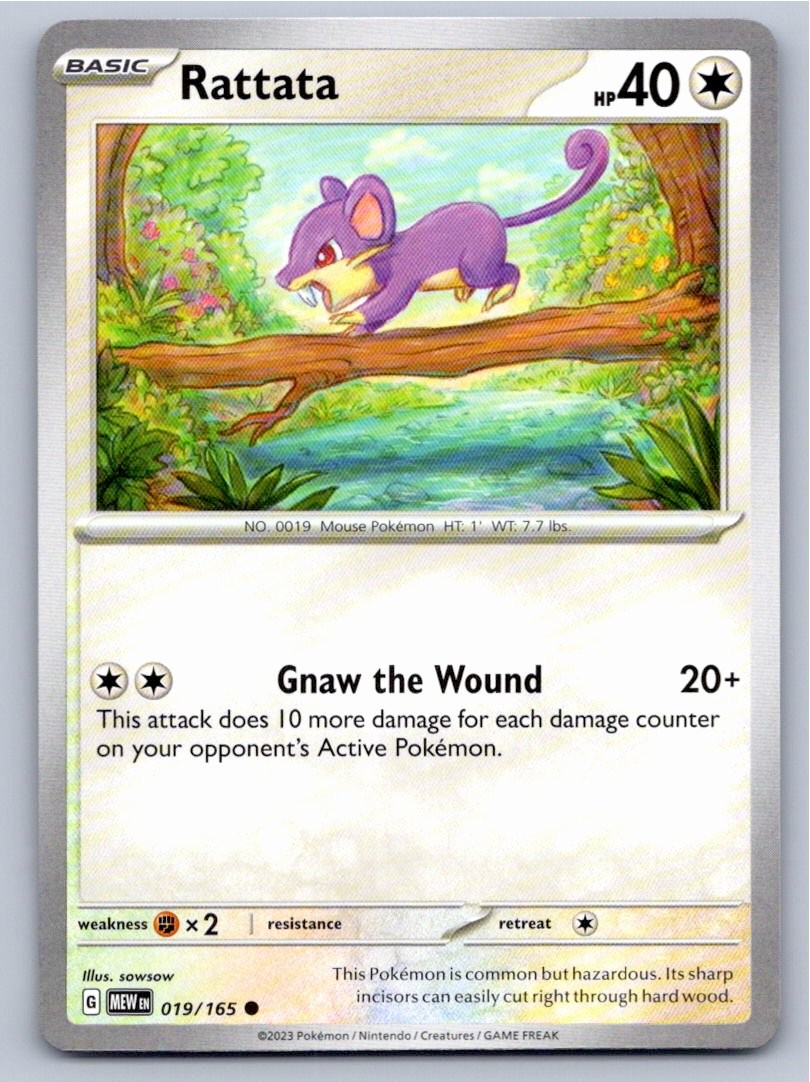 2023 POKEMON RATTATA 151 019/165 C NM A86575 FREE S&H
