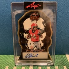 Marketplace image: GUNNER STOCKTON 2025 LEAF METAL HALLOWEEN AUTO 1/1 FOOTBALL SUPERFRACTOR ENCASED