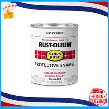 1 Qt. Low VOC Protective Enamel, Gloss, Interior/Exterior Paint, White, (2-Pack)