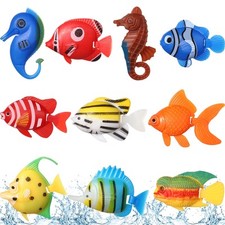 Aoriher 10 Pcs Artificial Fishes Floating Decorations for Aquarium Tank