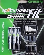 Nockturnal By Rage Universal Fit Green Lighted Nock 3pk NT-305 NEW
