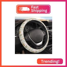 Vintage Flower Floral Herb Steering Wheel Cover For Women Men Girls Car Accessor