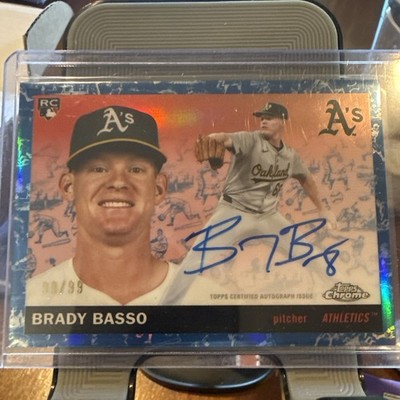 2025 Topps Chrome Platinum Blue Toile Rookie Auto Brady Basso /99 RC