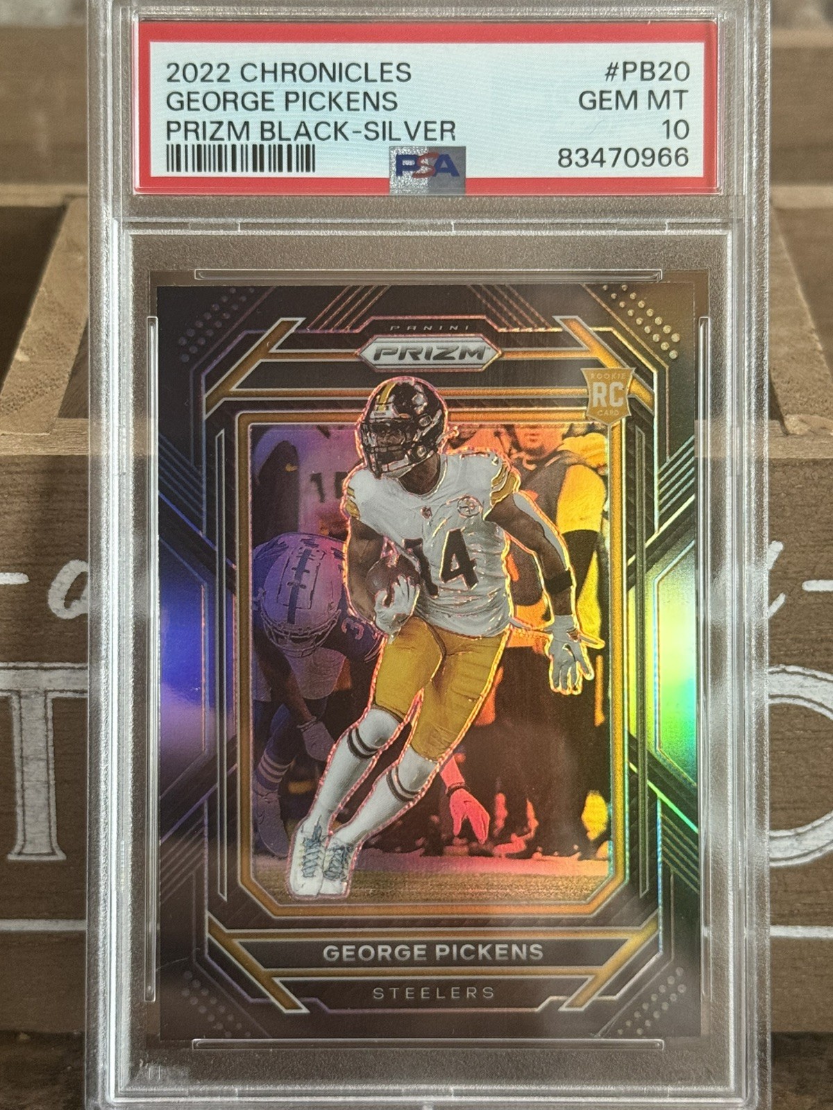 George Pickens 2022 Panini Chronicles Prizm Black Silver #PB-20 Rookie PSA 10