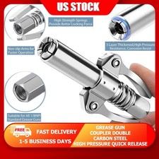 Grease Gun Coupler Double Handle High Pressure Quick Release Lock Oil Nozzles