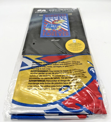 Kansas Jayhawks Forever Fan Flag Two-Sided 29'' x43'' NCAA Team Sports