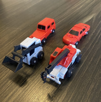 Vintage Transformers Micromasters Lot Ko Construction Vehicles Jeep Car