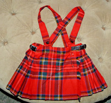 O'Neil of Dublin Red Black Royal Stewart Kilt  Pin Kids 16 Age 1/2 Ireland