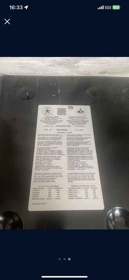 Placa de cocina GE Profile 30" de acero inoxidable a gas incorporada Foto 3 de 3