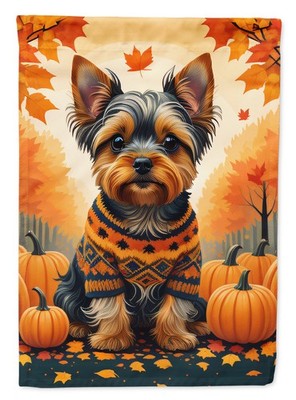 Caroline's Treasures Yorkshire Terrier Fall House Flag DAC1081CHF