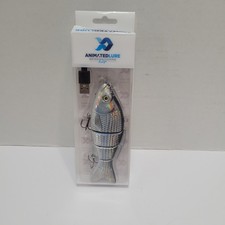 New 5.25" Animated Lure Self-Swim Hybrid Striped Bass Fishing Bait USB Rechargea